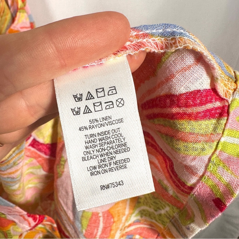 C&C California Linen Blend Tropical Halter Trapeze Sundress NWT Small - Picture 11 of 13